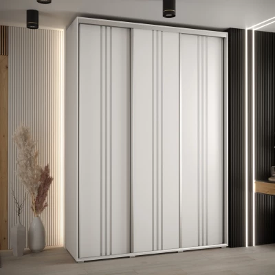 Šatní skříň ASIRI 6 - 180/60 cm, bílá / stříbrná