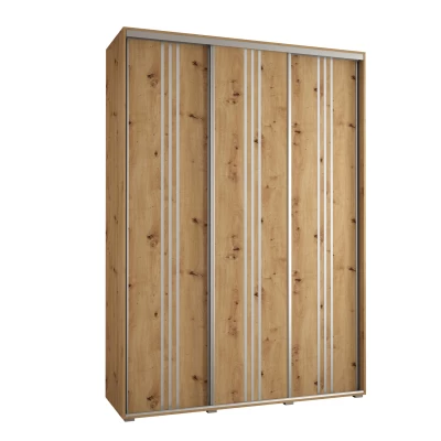 Šatní skříň ASIRI 6 - 180/45 cm, dub artisan / stříbrná