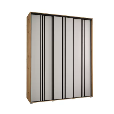 Šatní skříň ASIRI 6 - 200/60 cm, dub artisan / bílá / černá