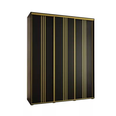 Šatní skříň ASIRI 6 - 200/60 cm, černá / zlatá