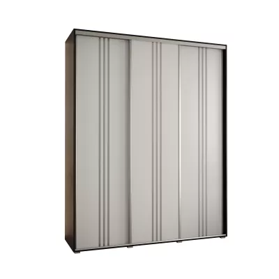 Šatní skříň ASIRI 6 - 200/60 cm, černá / bílá / stříbrná