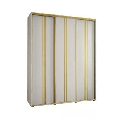 Šatní skříň ASIRI 6 - 200/60 cm, bílá / zlatá