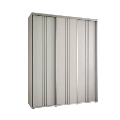 Šatní skříň ASIRI 6 - 200/60 cm, bílá / stříbrná