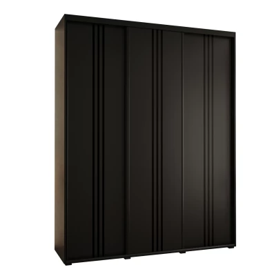 Šatní skříň ASIRI 6 - 200/45 cm, černá / černá