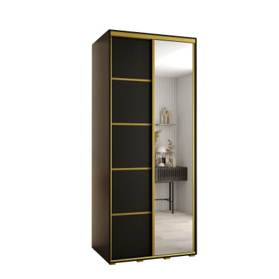 Šatní skříň ASIRI 5 - 110/45 cm, černá / zlatá