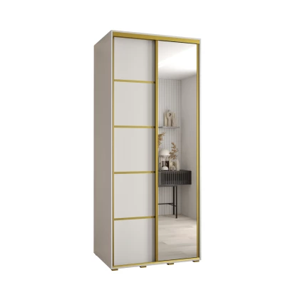Šatní skříň ASIRI 5 - 110/45 cm, bílá / zlatá