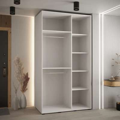 Šatní skříň ASIRI 5 - 130/60 cm, bílá / černá / stříbrná