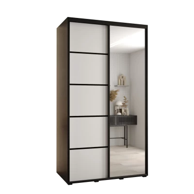 Šatní skříň ASIRI 5 - 130/45 cm, černá / bílá / černá
