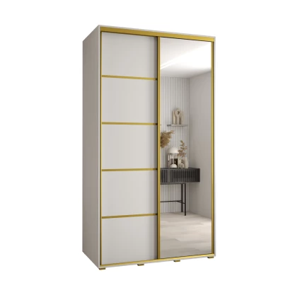 Šatní skříň ASIRI 5 - 130/45 cm, bílá / zlatá
