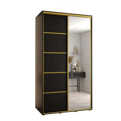 Šatní skříň ASIRI 5 - 140/60 cm, černá / zlatá