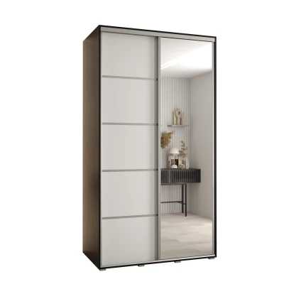 Šatní skříň ASIRI 5 - 140/45 cm, černá / bílá / stříbrná