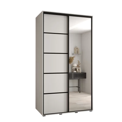 Šatní skříň ASIRI 5 - 140/45 cm, bílá / černá