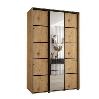 Šatní skříň ASIRI 5 - 150/60 cm, dub artisan / černá