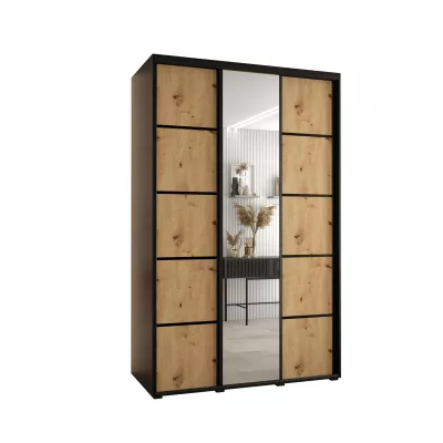 Šatní skříň ASIRI 5 - 150/60 cm, černá / dub artisan / černá