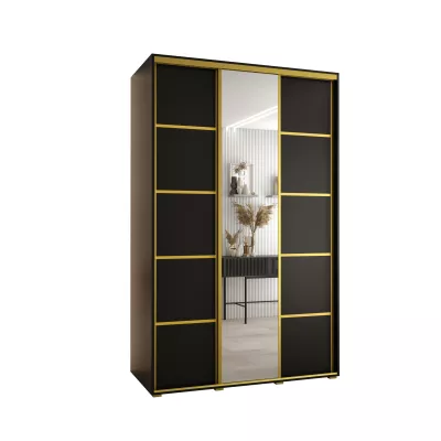 Šatní skříň ASIRI 5 - 160/60 cm, černá / zlatá