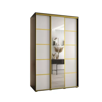 Šatní skříň ASIRI 5 - 160/60 cm, černá / bílá / zlatá