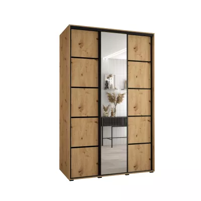 Šatní skříň ASIRI 5 - 160/45 cm, dub artisan / černá