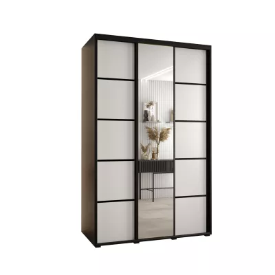 Šatní skříň ASIRI 5 - 160/45 cm, černá / bílá / černá