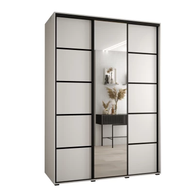 Šatní skříň ASIRI 5 - 180/60 cm, bílá / černá