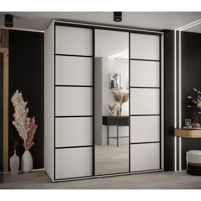 Šatní skříň ASIRI 5 - 190/60 cm, bílá / černá