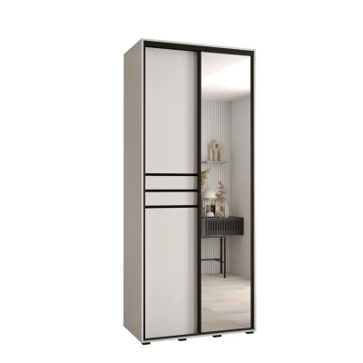 Šatní skříň ASIRI 11 - 120/45 cm, bílá / černá