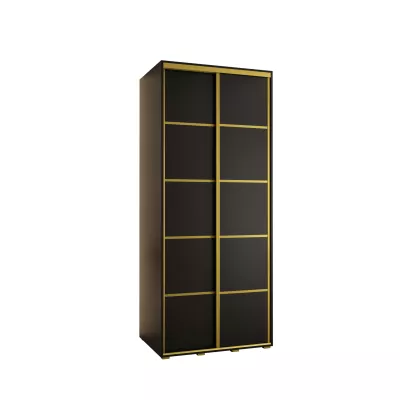 Šatní skříň ASIRI 4 - 100/60 cm, černá / zlatá