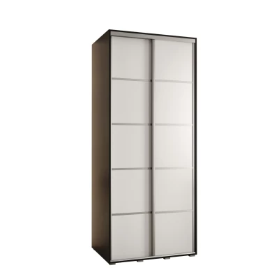 Šatní skříň ASIRI 4 - 100/60 cm, černá / bílá / stříbrná