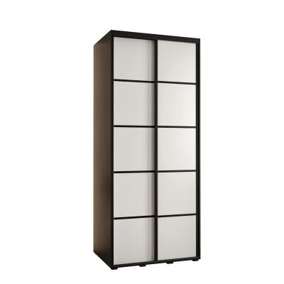 Šatní skříň ASIRI 4 - 100/60 cm, černá / bílá / černá