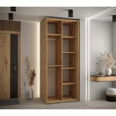 Šatní skříň ASIRI 4 - 100/60 cm, dub artisan / černá