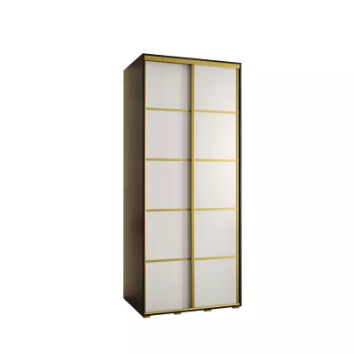 Šatní skříň ASIRI 4 - 100/45 cm, černá / bílá / zlatá