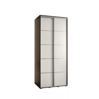 Šatní skříň ASIRI 4 - 100/45 cm, černá / bílá / stříbrná
