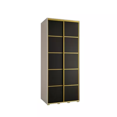 Šatní skříň ASIRI 4 - 100/45 cm, bílá / černá / zlatá