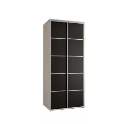 Šatní skříň ASIRI 4 - 100/45 cm, bílá / černá / stříbrná
