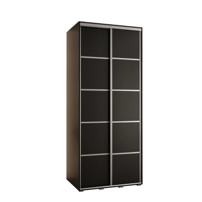 Šatní skříň ASIRI 4 - 110/60 cm, černá / stříbrná