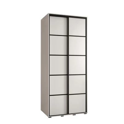 Šatní skříň ASIRI 4 - 110/60 cm, bílá / černá