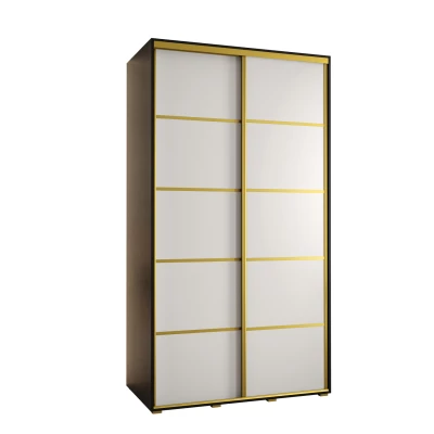 Šatní skříň ASIRI 4 - 140/60 cm, černá / bílá / zlatá
