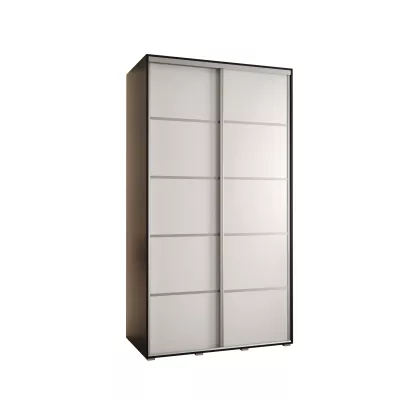 Šatní skříň ASIRI 4 - 140/60 cm, černá / bílá / stříbrná
