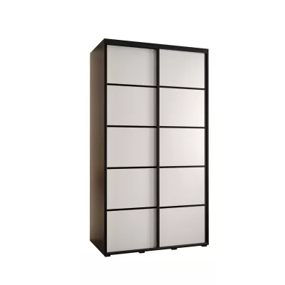 Šatní skříň ASIRI 4 - 140/45 cm, černá / bílá / černá