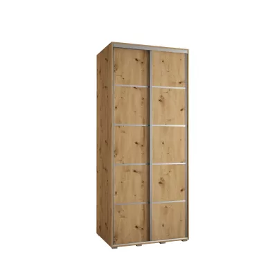 Šatní skříň ASIRI 4 - 120/60 cm, dub artisan / stříbrná