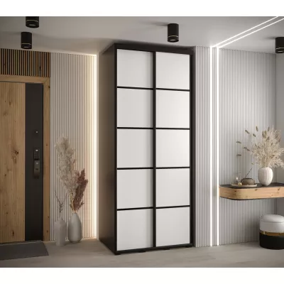 Šatní skříň ASIRI 4 - 120/60 cm, černá / bílá / černá