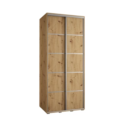 Šatní skříň ASIRI 4 - 120/45 cm, dub artisan / stříbrná