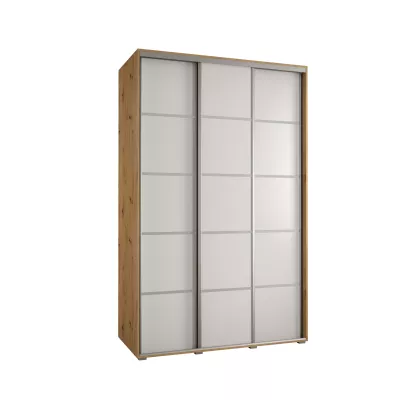 Šatní skříň ASIRI 4 - 150/60 cm, dub artisan / bílá / stříbrná