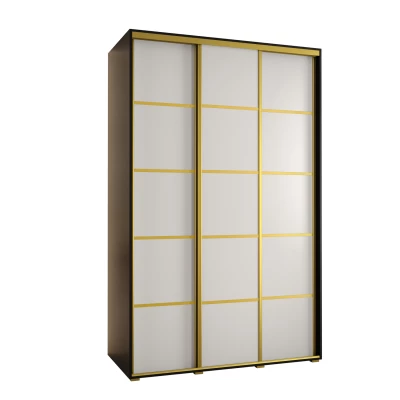 Šatní skříň ASIRI 4 - 150/60 cm, černá / bílá / zlatá