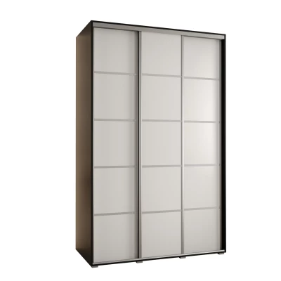 Šatní skříň ASIRI 4 - 150/60 cm, černá / bílá / stříbrná