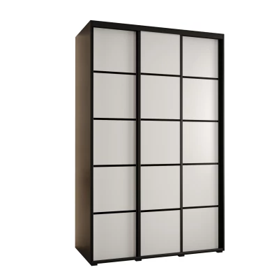Šatní skříň ASIRI 4 - 150/60 cm, černá / bílá / černá