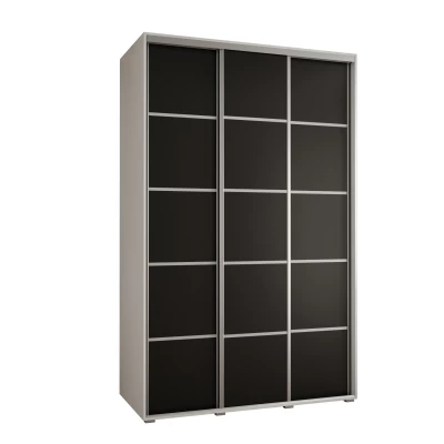 Šatní skříň ASIRI 4 - 150/60 cm, bílá / černá / stříbrná