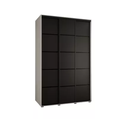 Šatní skříň ASIRI 4 - 150/45 cm, bílá / černá / černá