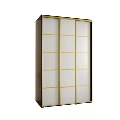 Šatní skříň ASIRI 4 - 160/60 cm, černá / bílá / zlatá