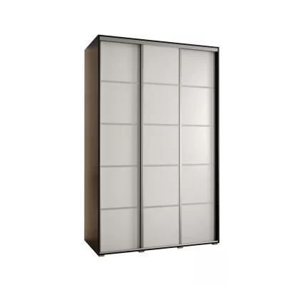 Šatní skříň ASIRI 4 - 160/60 cm, černá / bílá / stříbrná