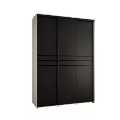 Šatní skříň ASIRI 10 - 170/45 cm, bílá / černá / černá